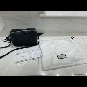 Authentic Gucci Black Leather Soho Disco Bag